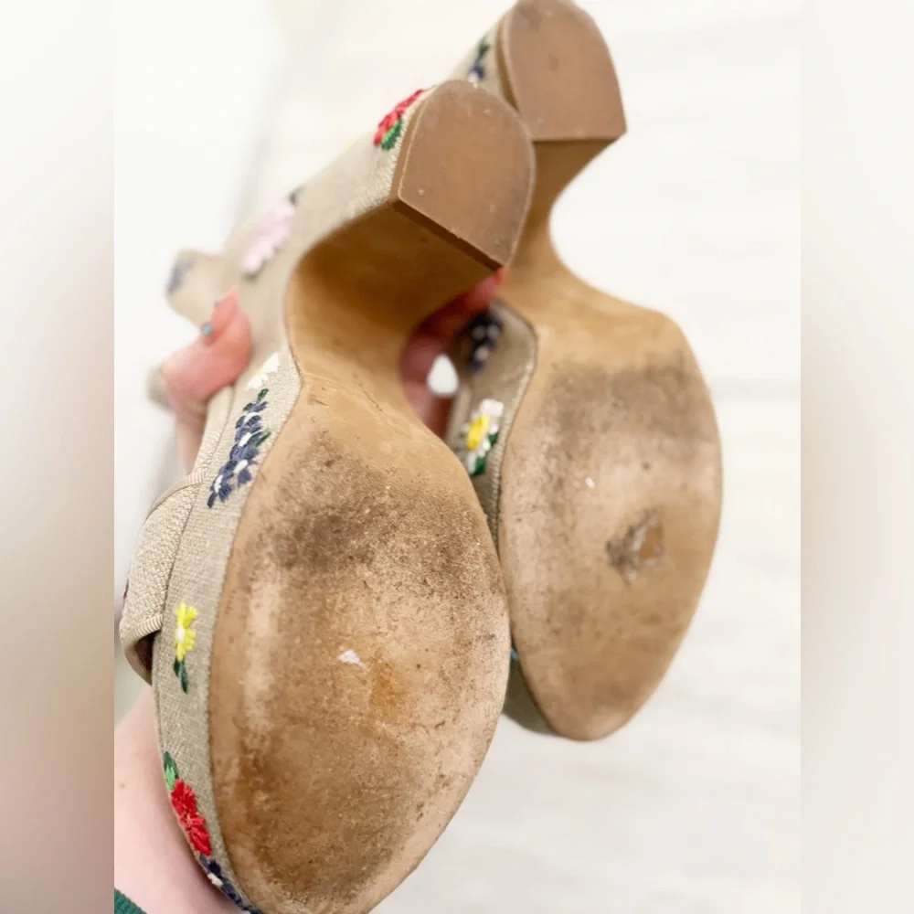 Tabitha Simmons - Calla Meadow Canvas Espadrilles - size 9.5 - Excellent Cond.